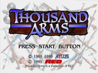 Thousand Arms title screen for Playstation